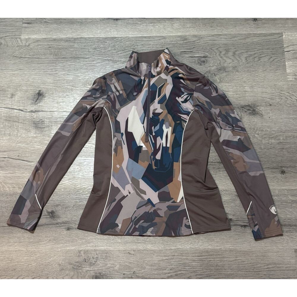 Arista Equestrian EUC 1/4 Zip Sun Shirt XS All Over Print Mesh Vented